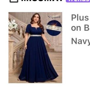 SHEIN Navy Blue Wedding Dress